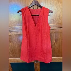 Commense Red Sleeveless A-Line Tank Dress